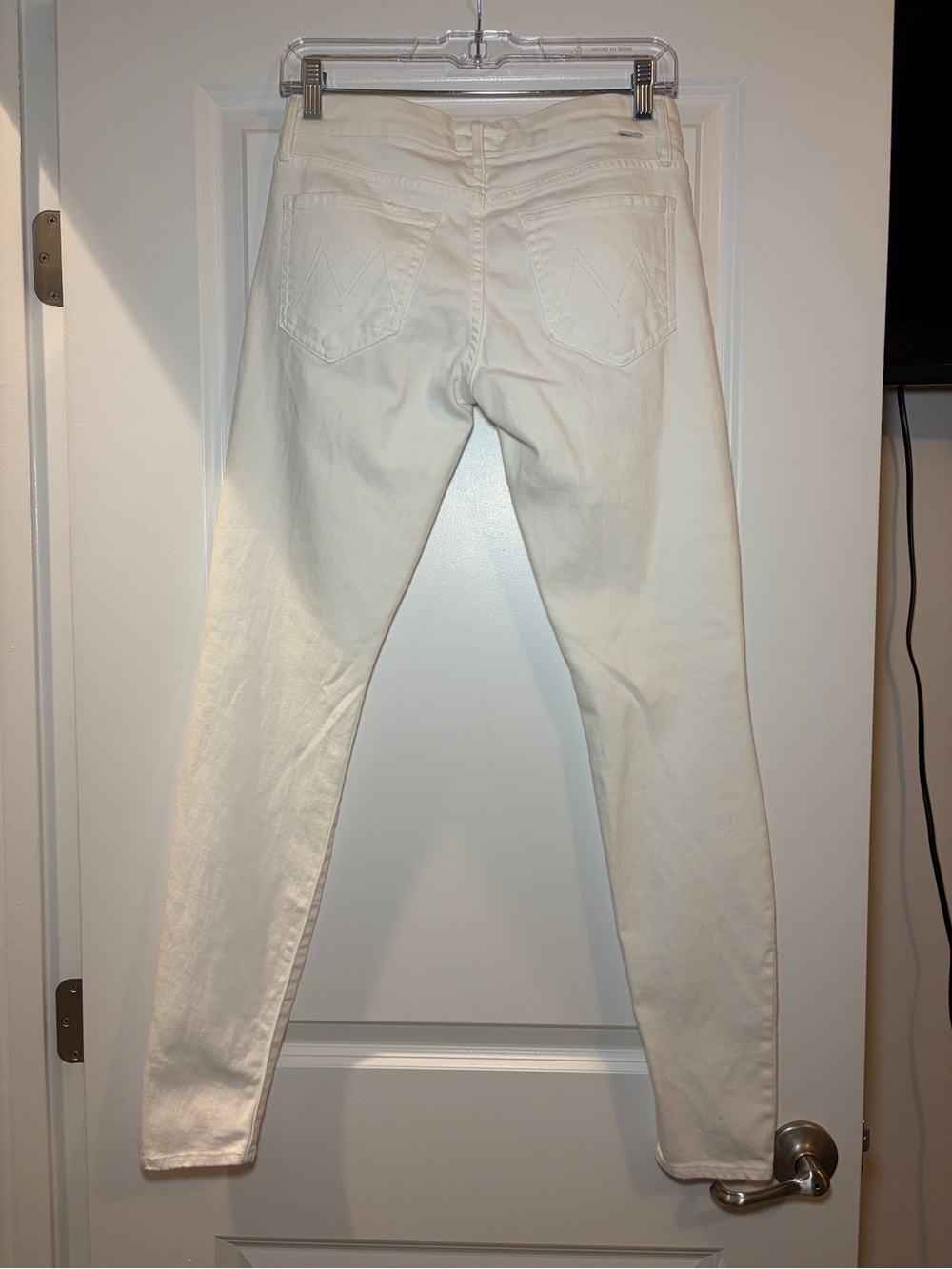 MOTHER | The Looker Mirror Mirror White Denim Skinny Jeans - Picture 4 of 8
